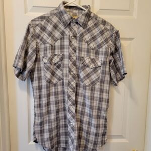 Mens Sz. Med. Wrangler Button front plaid shirt